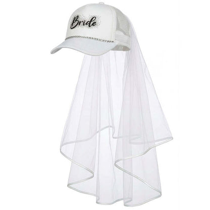 Hat Cap With Veil & Strass Bride