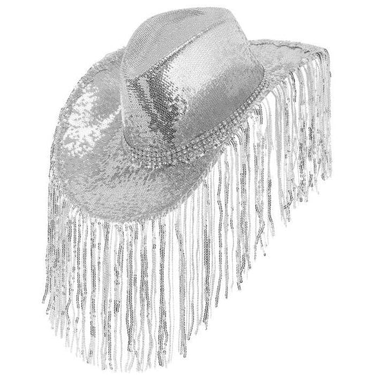 Hat Cowboy Sequin With Strass & Fringes