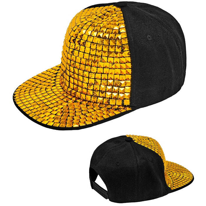 Hat Cap Hip Hop Studded Gold