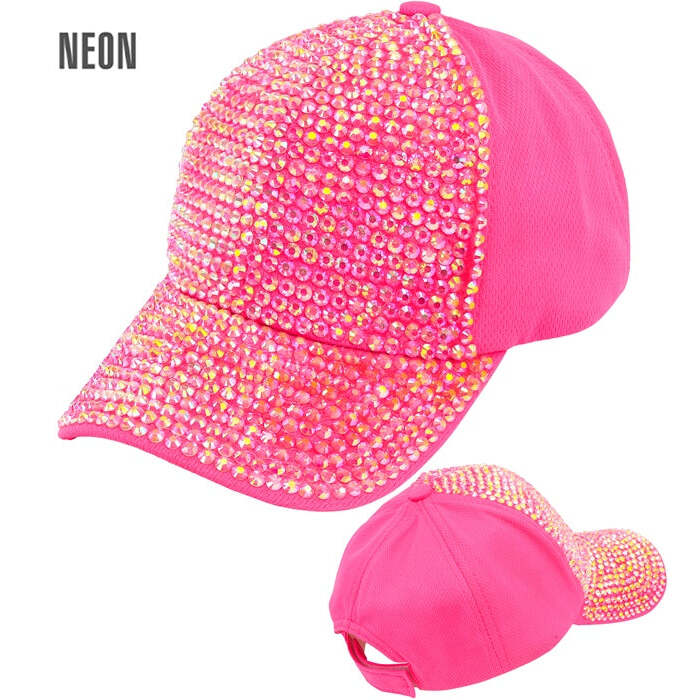 Hat Cap Strass Neon Pink