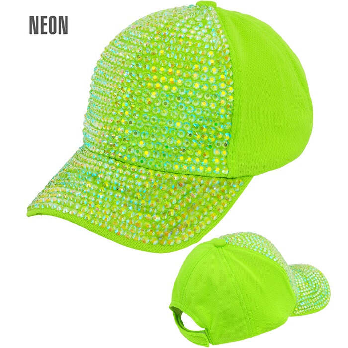 Hat Cap Strass Neon Green