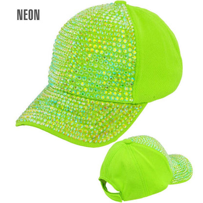 Hat Cap Strass Neon Green
