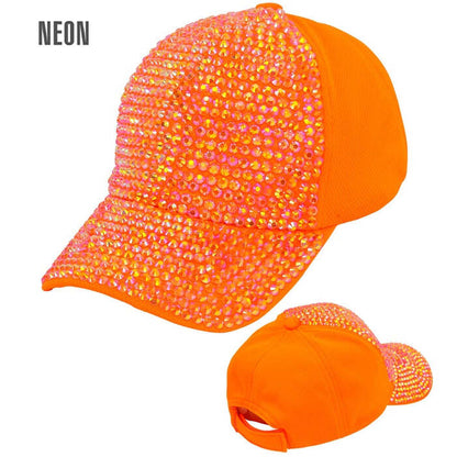Hat Cap Strass Neon Orange