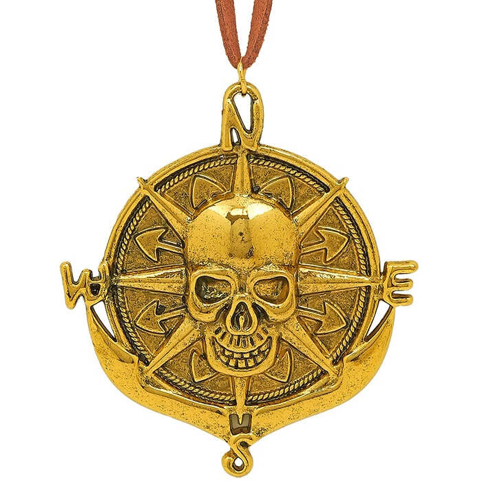 Necklace With Medallion Pirate Skull