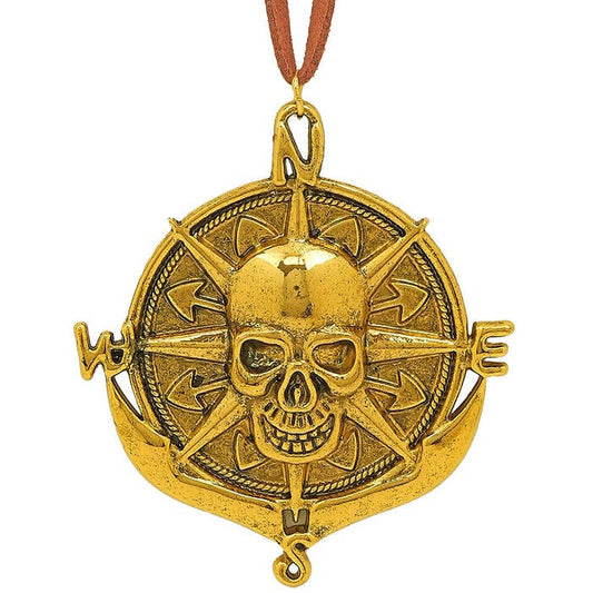 Necklace With Medallion Pirate Skull
