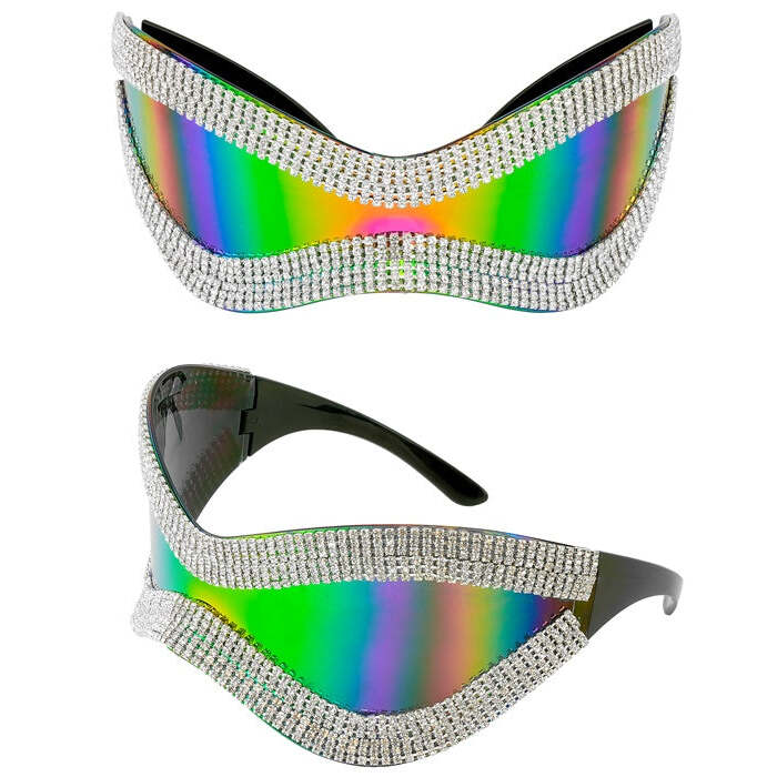 Glasses Strass Oversized Multicolor Lenses