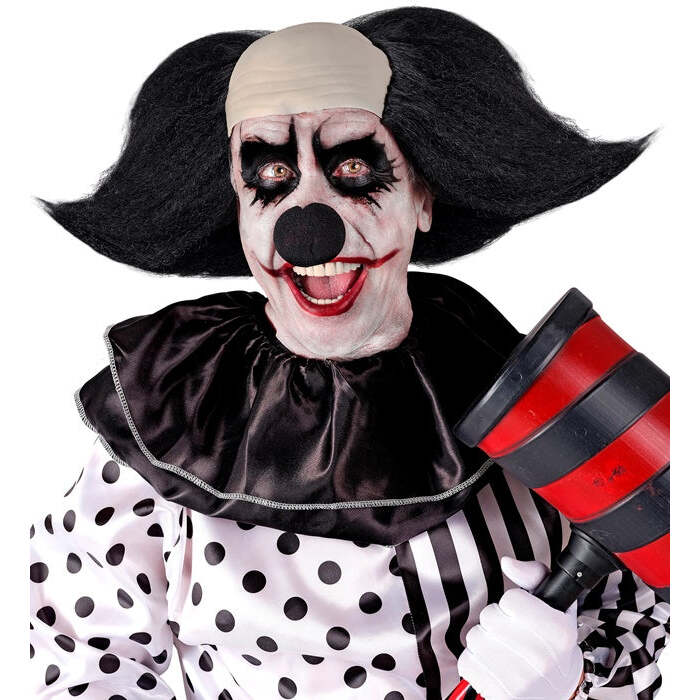 Sinister Clown Headpiece With Black Hair In Box