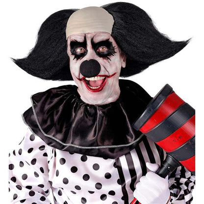 Sinister Clown Headpiece With Black Hair In Box