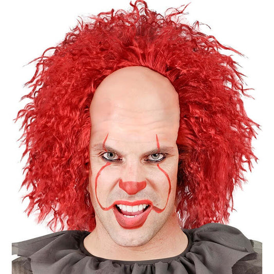 Vintage Creepy Clown Headpiece With Red Hair In Box