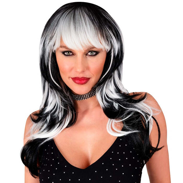 Black/White Vampiress Wig In Box