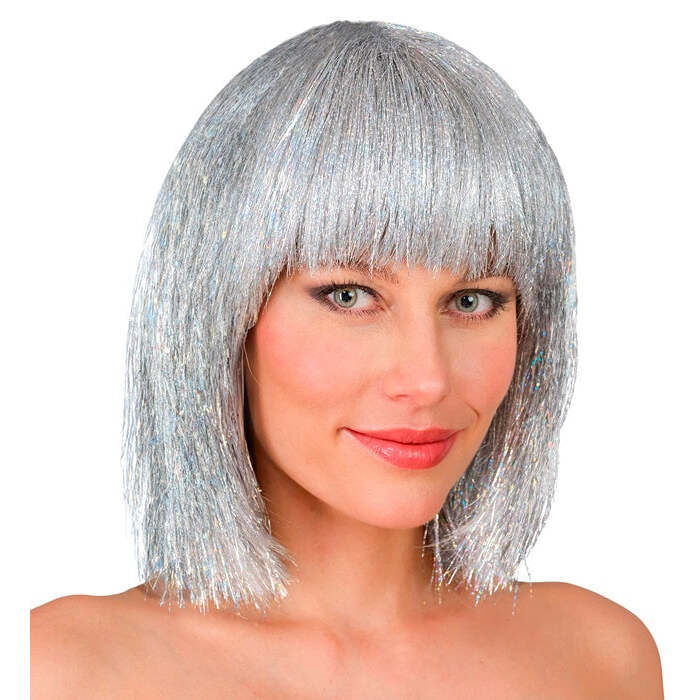 Silver Glitzy Wig In Box