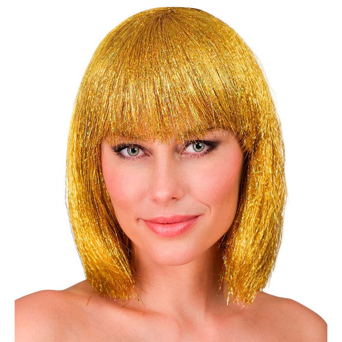 Gold Glitzy Wig In Box