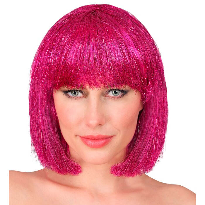 Pink Glitzy Wig In Box