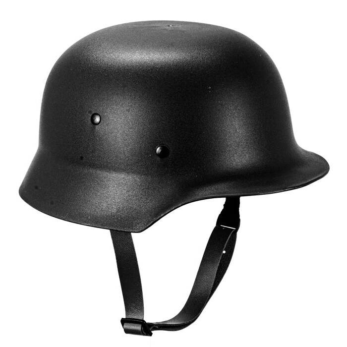 Black Military Helmet Hard Plastic - Adult Size