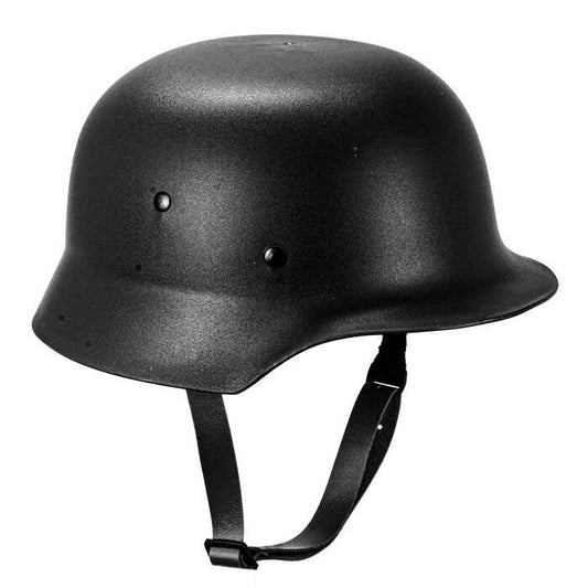 Black Military Helmet Hard Plastic - Adult Size