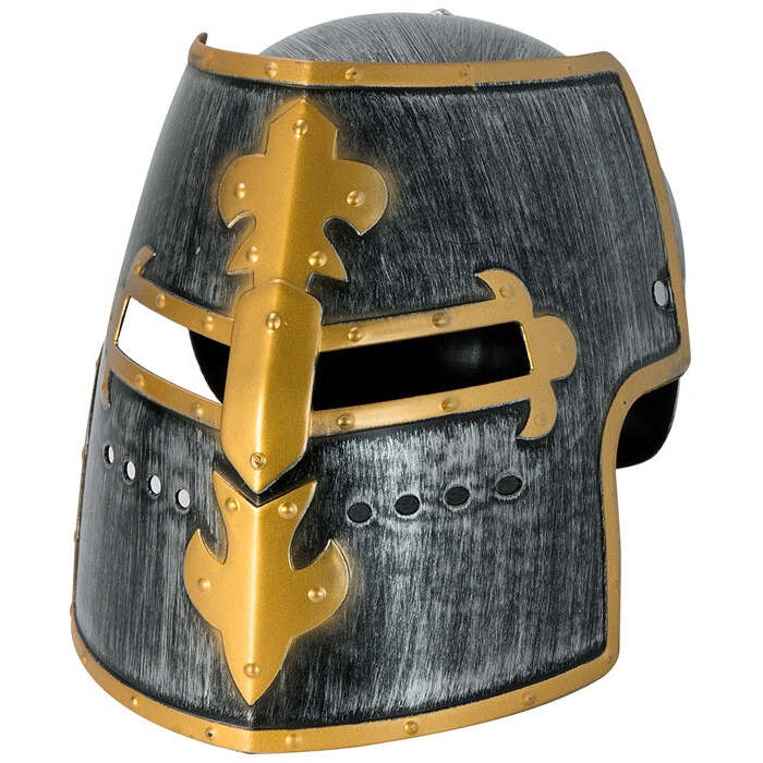 Medieval Knight Helmet With Visor Hard Plastic - Child Size