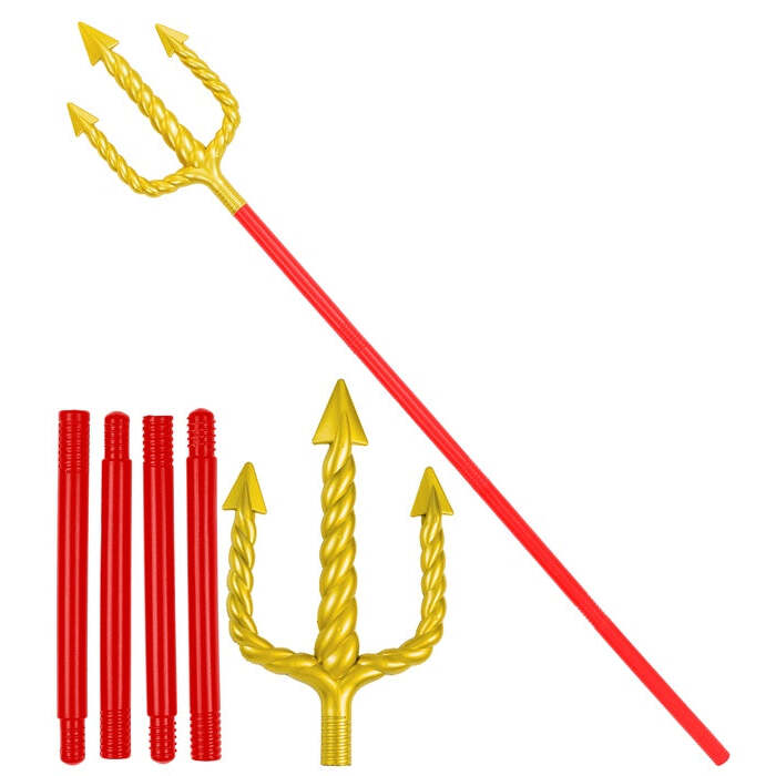 Collapsible Golden Spiral Pitchfork With Red Stick - 137 Cm   