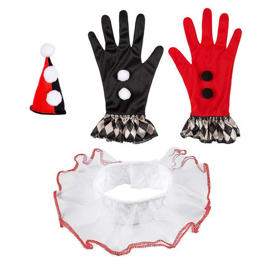Evil Harlequin  Mini Hat, Ruff, Gloves 