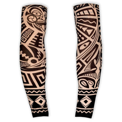 Pair Of Natural Look Tribal Tattoo Sleeves