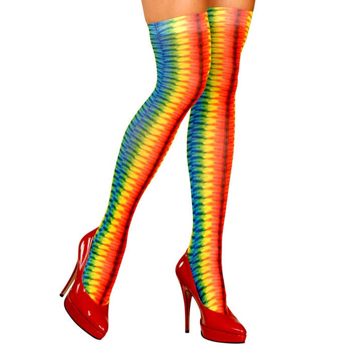  Tie Dye Thigh Highs 70 Den