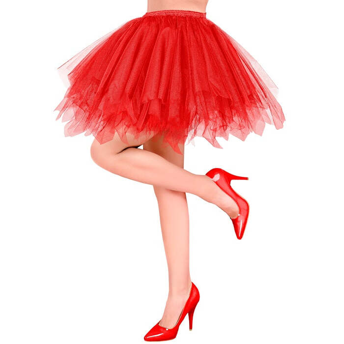 Red Tutu With Inner Pocket For Led Lights