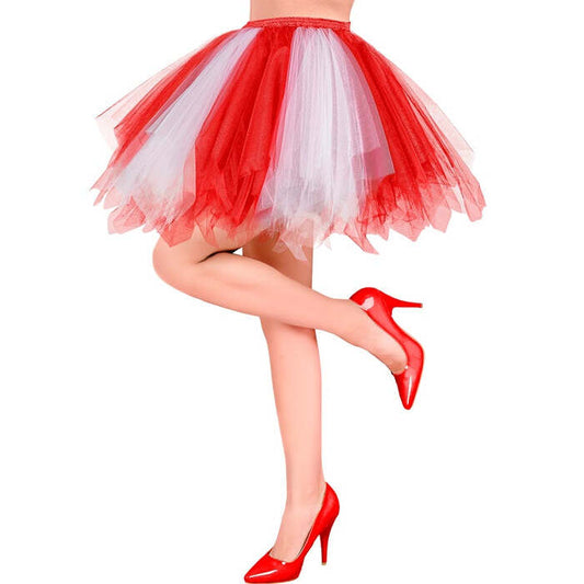 White-Red Tutu With Inner Pocket For Led Lights