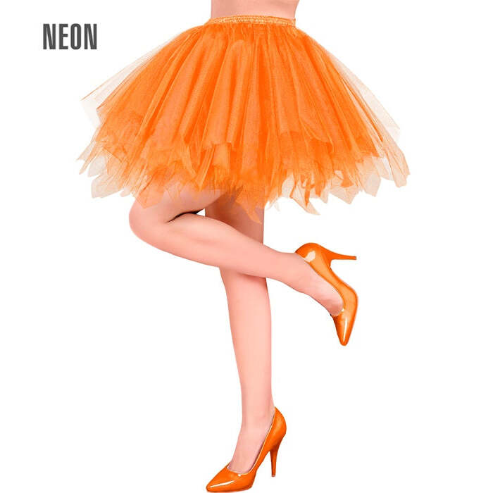 Neon Orange Tutu With Inner Pocket For Led Lights