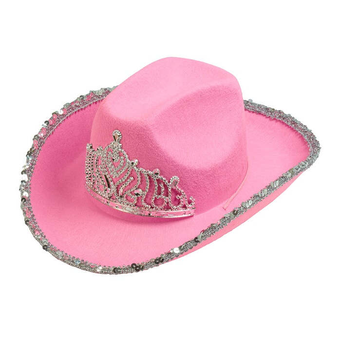 Pink Party Cowgirl Hat With Tiara