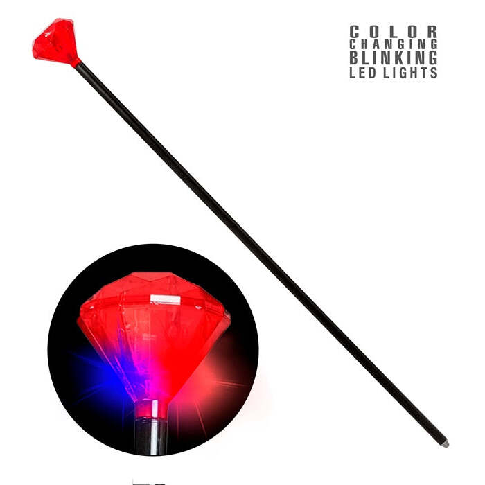 Blinking Light Ruby Cane 88 Cm - Activated By Shaking