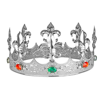 Metal Silver Crown With Gems