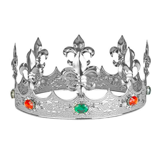 Metal Silver Crown With Gems