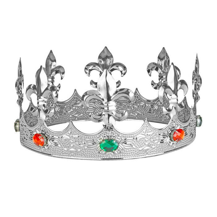 Metal Silver Crown With Gems