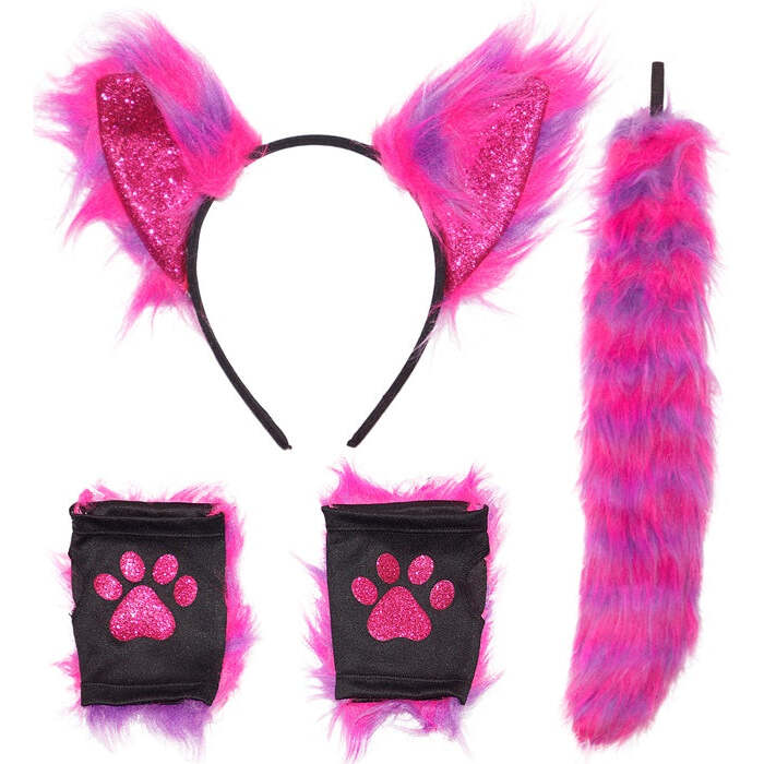 Cosplay Neon Cat  Ears, Tail, Gloves 