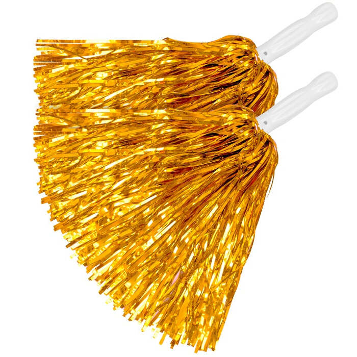 Set Of 2 Gold Pom Poms