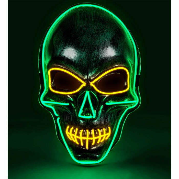 Colored Led Silver Skull Mask