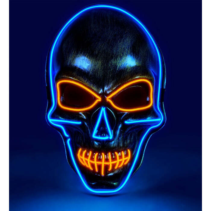 Colored Led Gold Skull Mask
