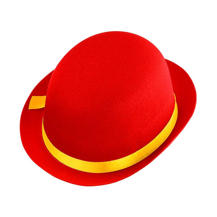 Red Bowler Hat Felt
