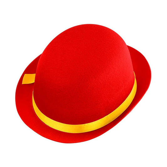 Red Bowler Hat Felt