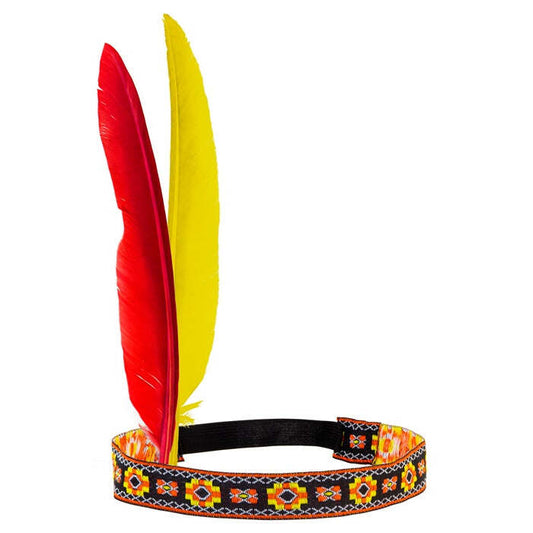 Native Indian Headband With 2 Feathers