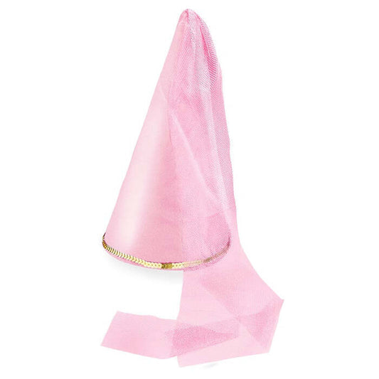 Satin Fairy Hat With Veil Light Pink