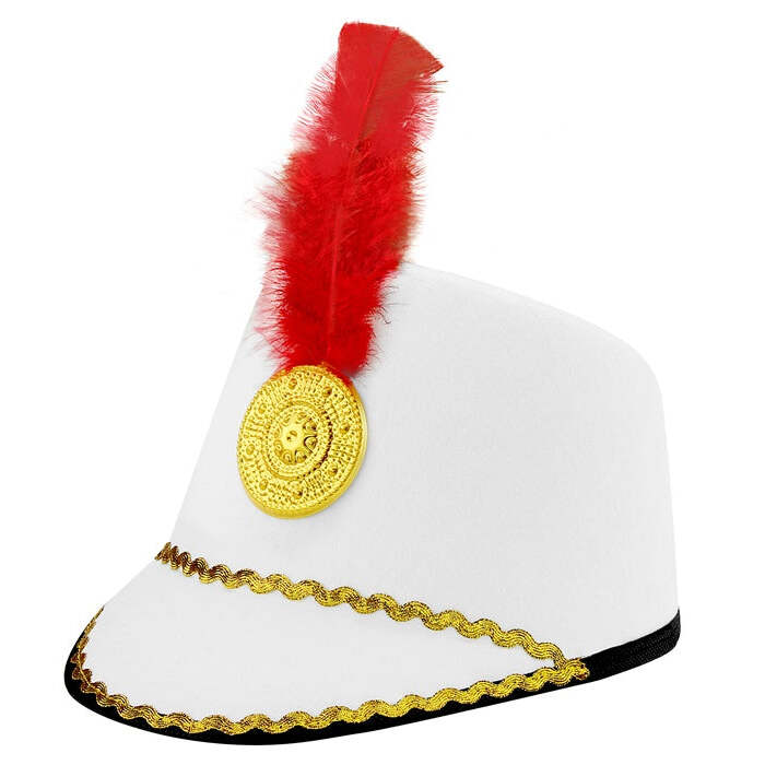 White Majorette Hat Felt
