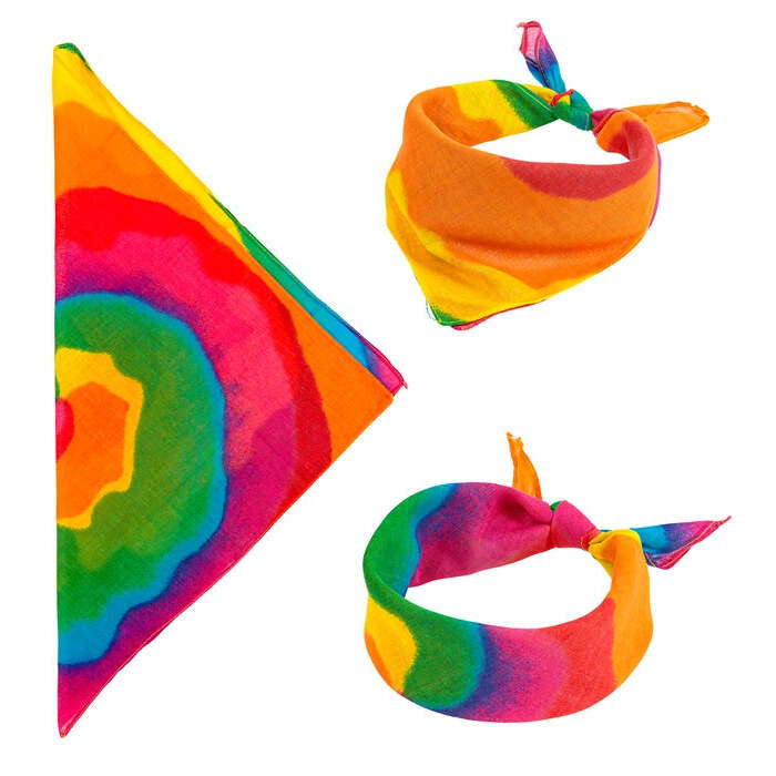 Hippie Tie-Dye Bandana 55X55 Cm - 100% Cotton