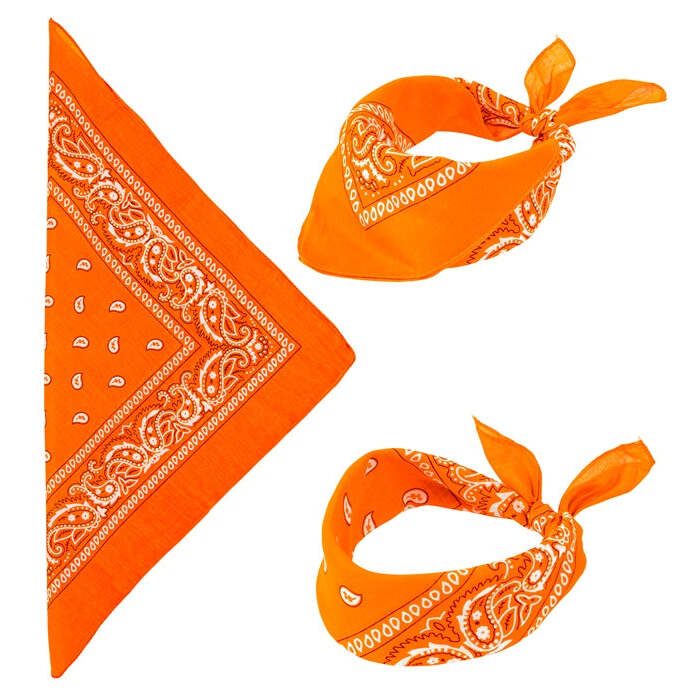 Orange Bandana 55X55 Cm - 100% Cotton