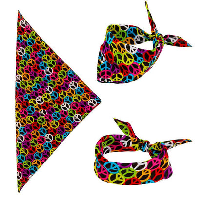 Peace Sign Bandana 55X55 Cm - 100% Cotton