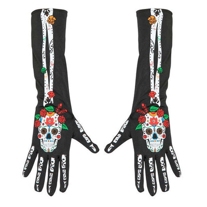Dia De Los Muertos Gloves 40 Cm