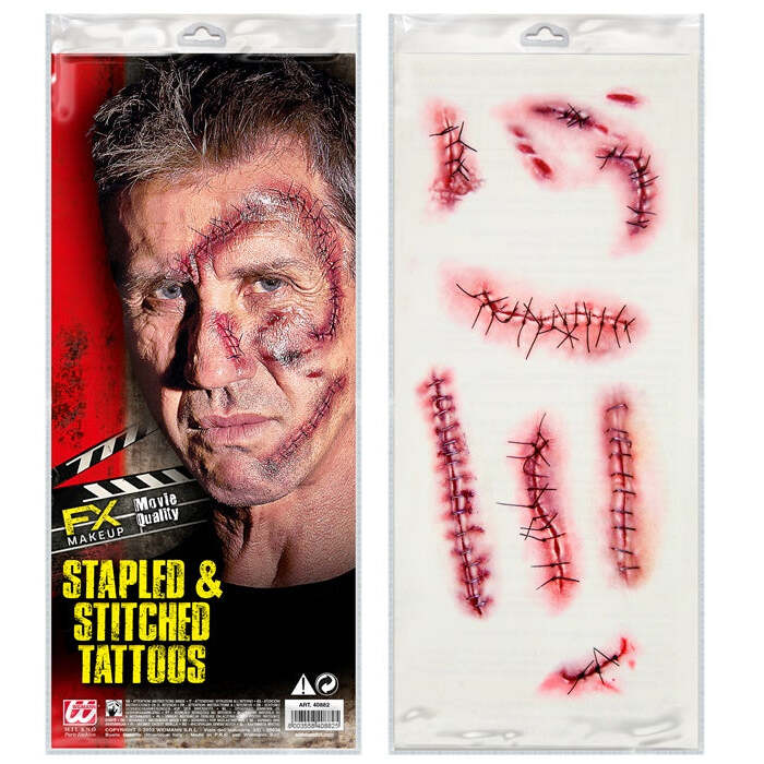 Sets Of 10 Stapled & Stitched Tattoos