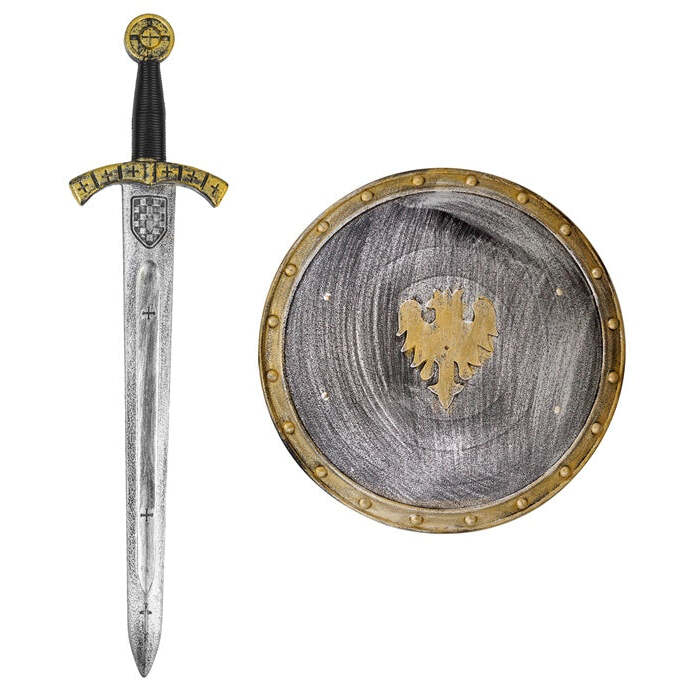 Medieval Knight Shield & Sword Shield 37 Cm, Sword 61 Cm