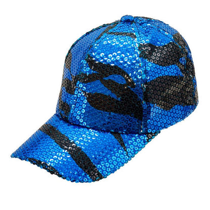 Blue Waves Sequin Cap