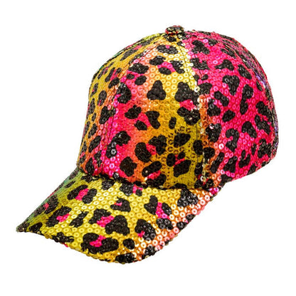 Rainbow Animalier Leopard Sequin Cap