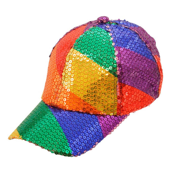 Rainbow Sequin Cap